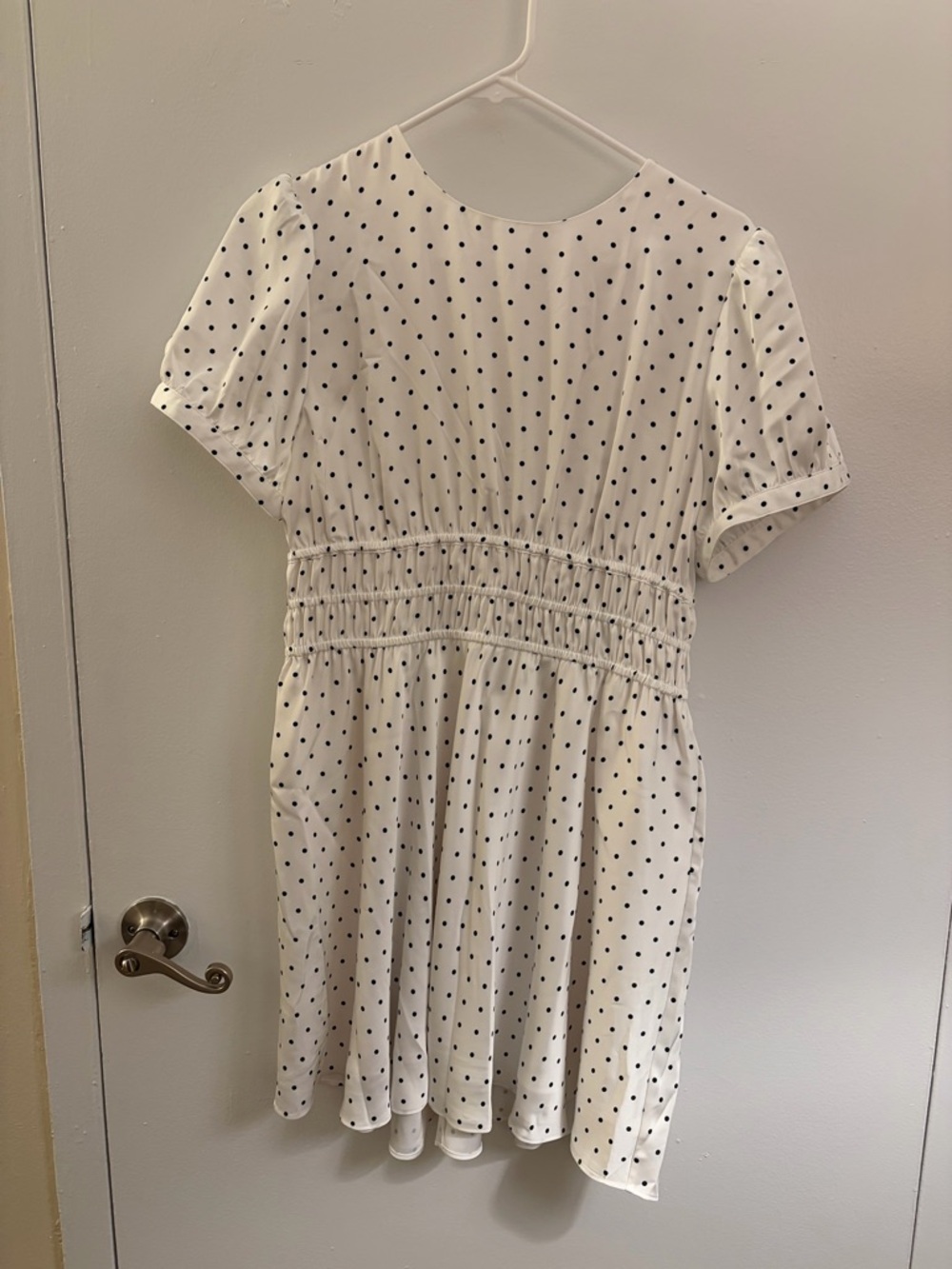 Aritzia Sunday Best White Polka Dot Mini Dress